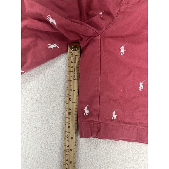 Vintage Polo Ralph Lauren Men Sz 30 Embroidered Logo Bermuda Pleated Tyler Short - Picture 7 of 9